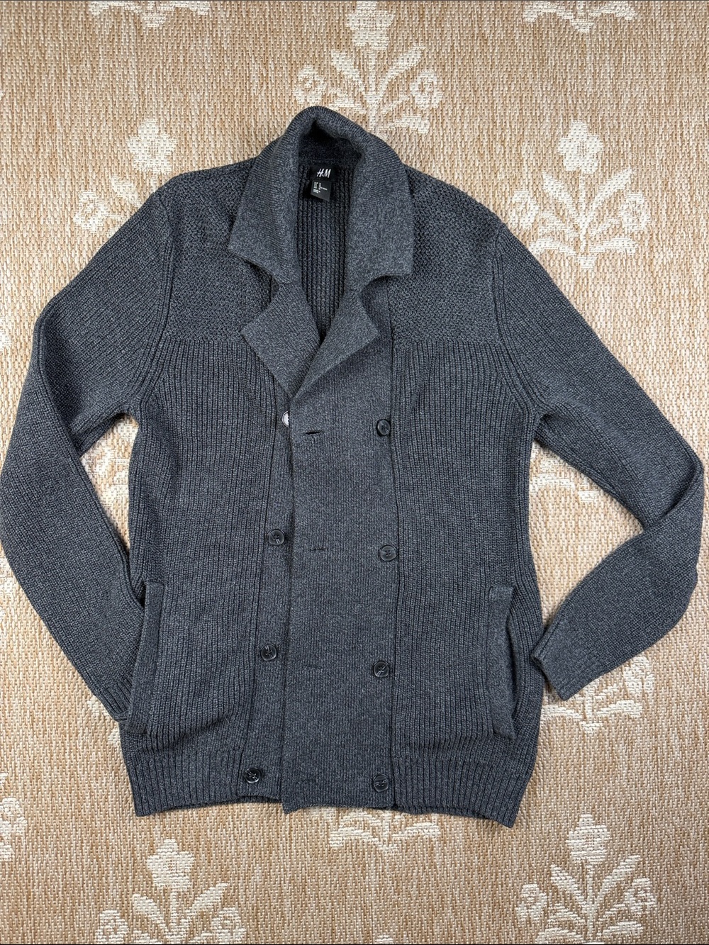 H&M Charcoal Gray Shawl Collar Cardigan